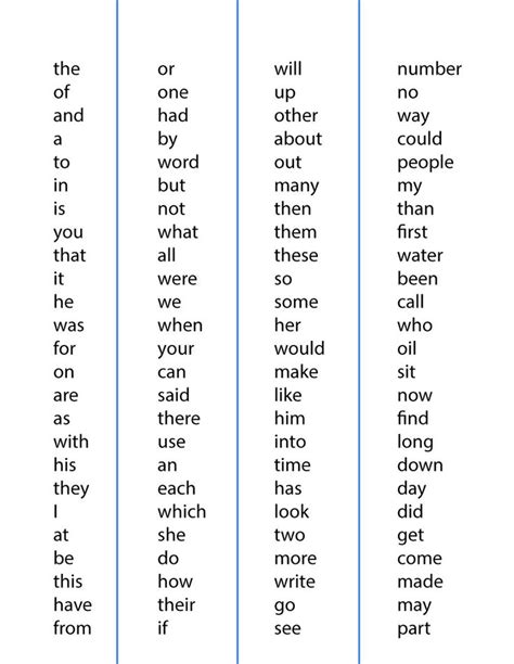 Site Words For First Grade