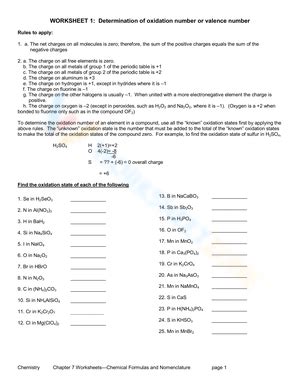 Free Collection Of Assigning Oxidation Numbers Worksheets Worksheets