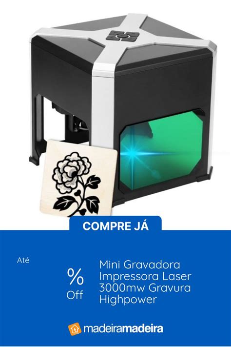 Mini Gravadora Impressora Laser 3000Mw Gravura Highpower