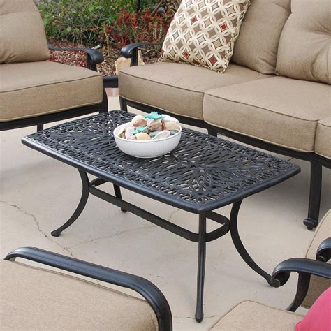 Rosedown Rectangular Cast Aluminum Patio Coffee Table By Lakeview