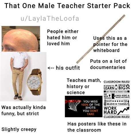 That One Male Teacher Starter Pack Rstarterpacks Starter Packs