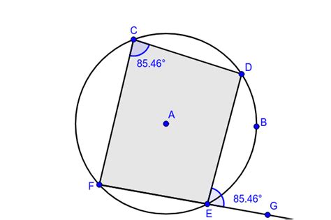 Theorem 8 Exterior Angle Of A Cyclic Quadrilateral GeoGebra