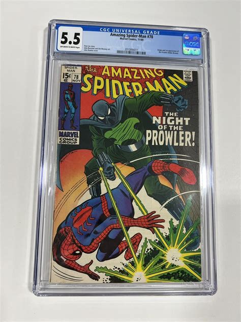 Amazing Spider Man 78 Cgc 5 5 Ow W Pages Marvel 1969 1st Prowler