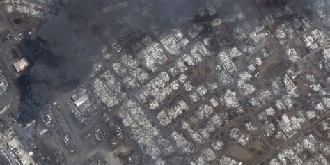 Imagens de satélite mostram o antes e depois do incêndio no Havaí