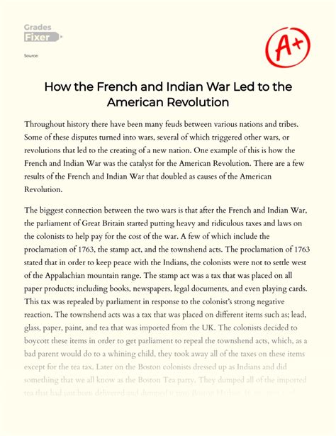 How Did The French And Indian War Lead To The American Revolution