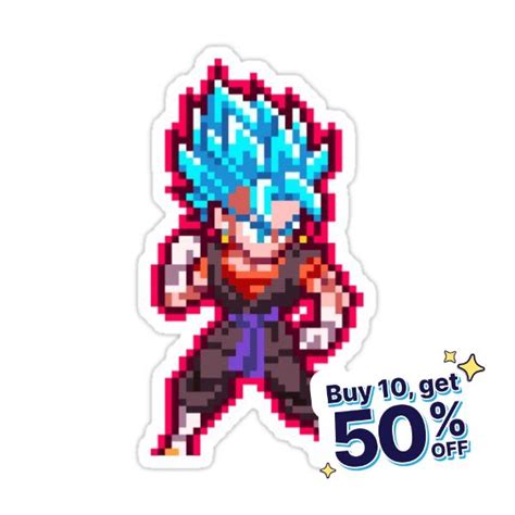 Vegito Super Saiyan Blue Kaioken HQ Pixel Edition Sticker For Sale By