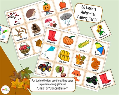 Autumn Bingo Cards a Fall Printable Kids Activity a - Etsy UK