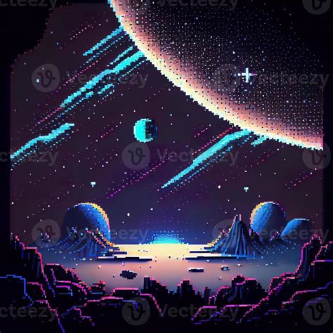 Pixel Art Space Background - Ai Generated 22459310 Stock Photo at Vecteezy