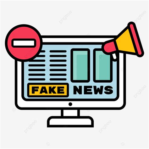 Fake News Hoax Flat Icon Blocking Media Dissemination Of False ...