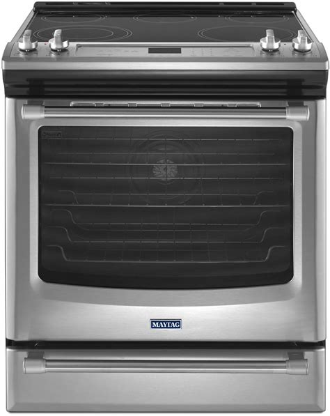 Maytag Mes8880ds 30 Inch Slide In Electric Range With 5 Sealed Burners 58 Cu Ft Evenair True