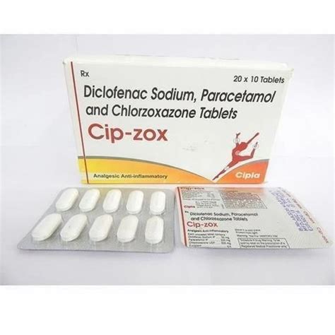 Cip Zox Chlorzoxazone Diclofenac Paracetamol Tablet At Rs Strip