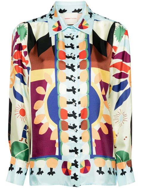 SANDRO x Louis Barthélemy graphic print Shirt Farfetch