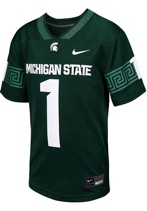 Michigan State Spartans Nike Youth Replica No 1 GREEN Football Jersey