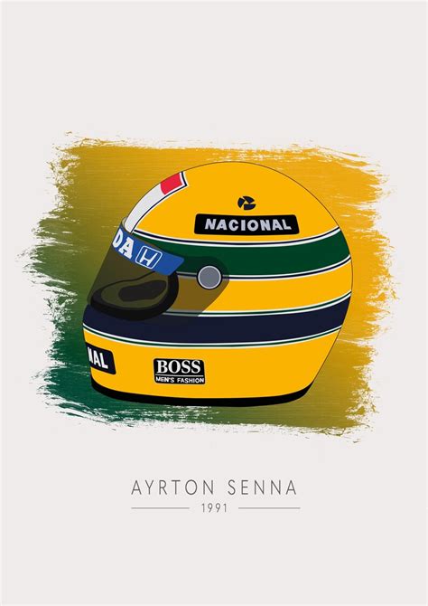 Ayrton Senna 1988 Wdc Helmet Poster Etsy