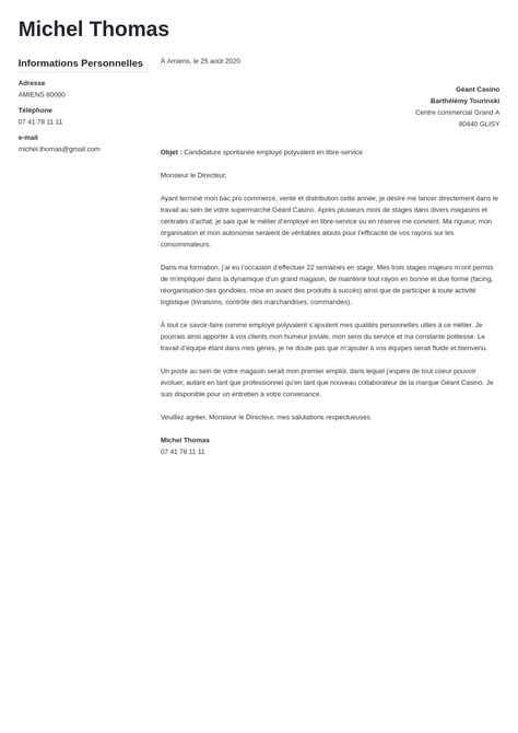 Lettre de motivation premier emploi sans expérience