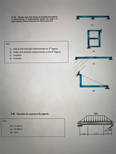 Solved Camily Each Of The Frames A Statically Chegg