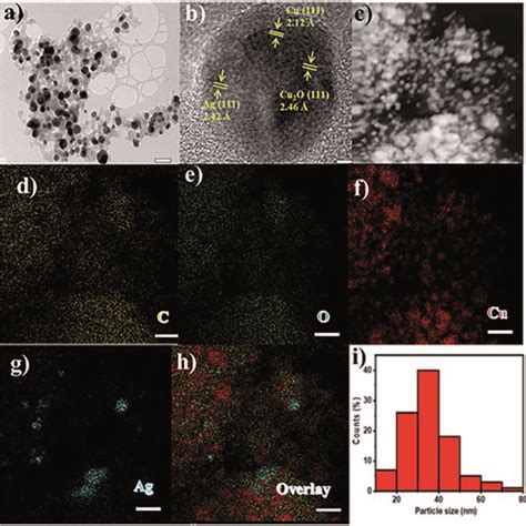 A TEM Image B HR TEM Image C HAADF TEM Image Dh Elemental