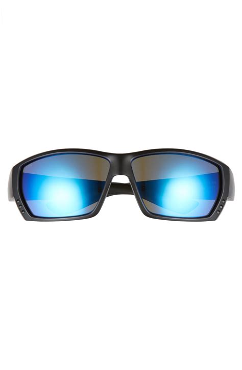 Costa Del Mar Polarized Sunglasses, Tuna Alley - BLACK MATTE/ BLUE ...