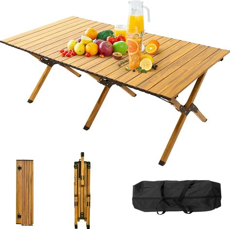 Amazon Outsunny 4ft Low Height Folding Camping Table Roll Up