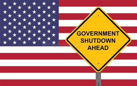 Government Shutdown Warning Sign Stock Illustration Illustration Of