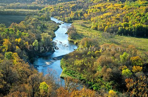 Pembina River Flows In Valley At Tetrault Woods State Forest West Of