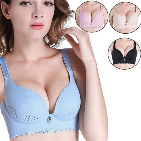 Sexy Women Bras Plus Size A B C D Cup Wire Free Bra Super Gather