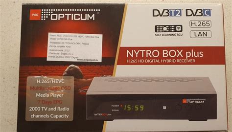 RECEIVER DVB T2 C H 265 HEVC HD Nytro Box Plus H1