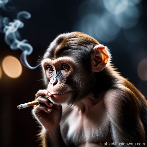 Monkey Holding Cigarette Stable Diffusion Online