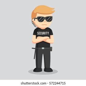 Security Guard Standing Pose Stock Vector Royalty Free