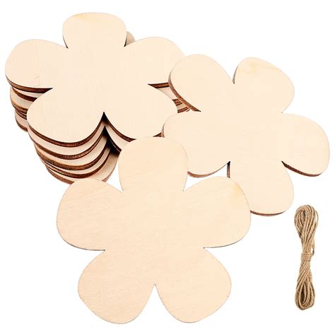 Hokarua 1 Set Of Wood Cutouts Crafts Diy Wooden Slices Unpainted Diy Wood Flower Slices