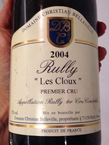 Domaine Christian Belleville Rully Les Cloux Premier Cru Vivino Us