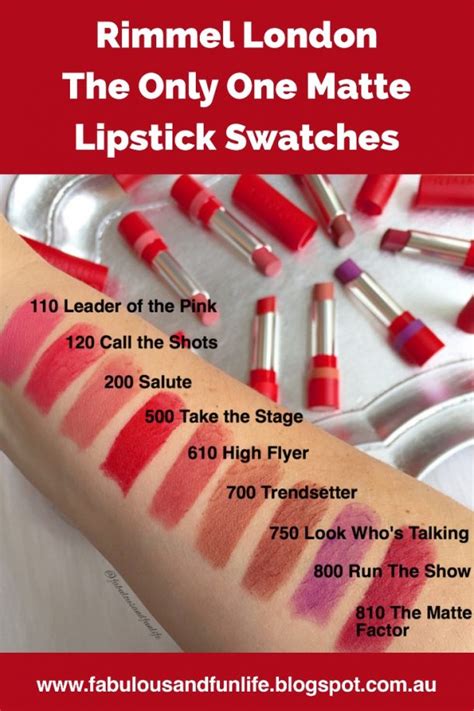 Rimmel London The Only One Matte Lipstick Collection Review And Swatches Fabulous And Fun Life