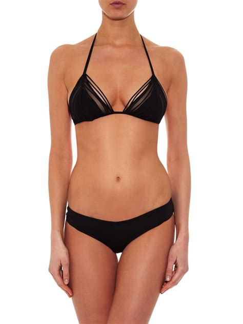 La Perla Reminiscence String Overlay Bikini Top In Black Lyst