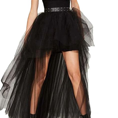 Short Front Long Back Tulle 4 Color Crinoline Women Skirt Dress Vintage