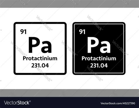 Protactinium symbol chemical element Royalty Free Vector