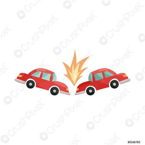 Icono De Accidente De Coche Estilo De Dibujos Animados Vector De Stock 3246785 Crushpixel