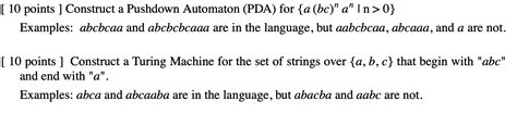 Solved 10 Points Construct A Pushdown Automaton PDA Chegg
