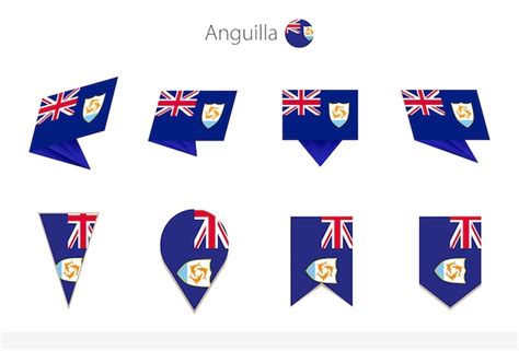 Premium Vector Anguilla National Flag Collection Eight Versions Of