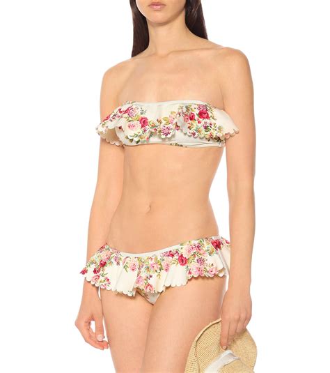 Zimmermann Honour Floral Bikini Bottoms Lyst