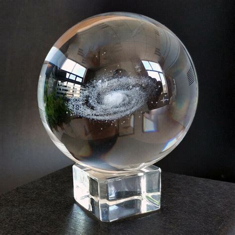 Globe Ball Crystal Galaxy Miniatures 3D Laser Engraved Glass 60MM