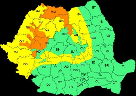 Alertă de ploi torențiale cu cod portocaliu și galben Vor cădea chiar