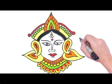 How to draw Maa Durga easily / Maa Durga drawing step by step for ...