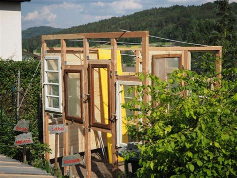 Gartenhaus Gewächshaus aus alten Fenstern Bauanleitung zum