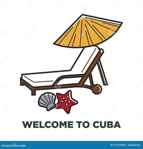 Cuba Travel Famous Vector Holiday Vacations Stock Vector - Illustration