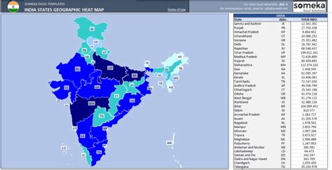 India Heat Map Generator In Excel Geographical Map Of India