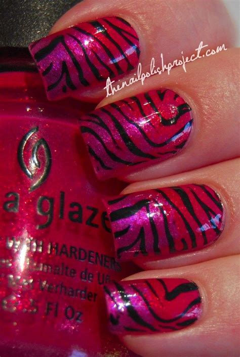 Gradient Tiger Stripe Manicure Pink Zebra Nails Zebra Nails Tiger