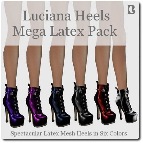 Second Life Marketplace Blackburns Luciana Latex Heels Mesh Mega Pack