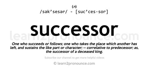 Pronunciation Of Successor Definition Of Successor Youtube