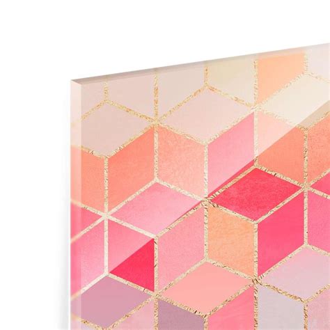 Buntes Pastell Goldene Geometrie Glasbild Im Hochformat Bilderwelten