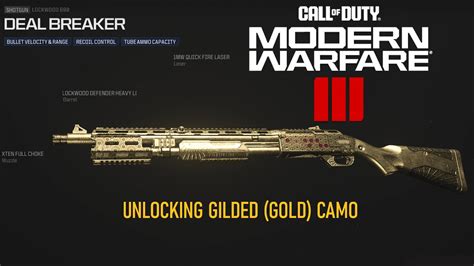 CALL OF DUTY MODERN WARFARE 3 UNLOCKING GILDED GOLD CAMO